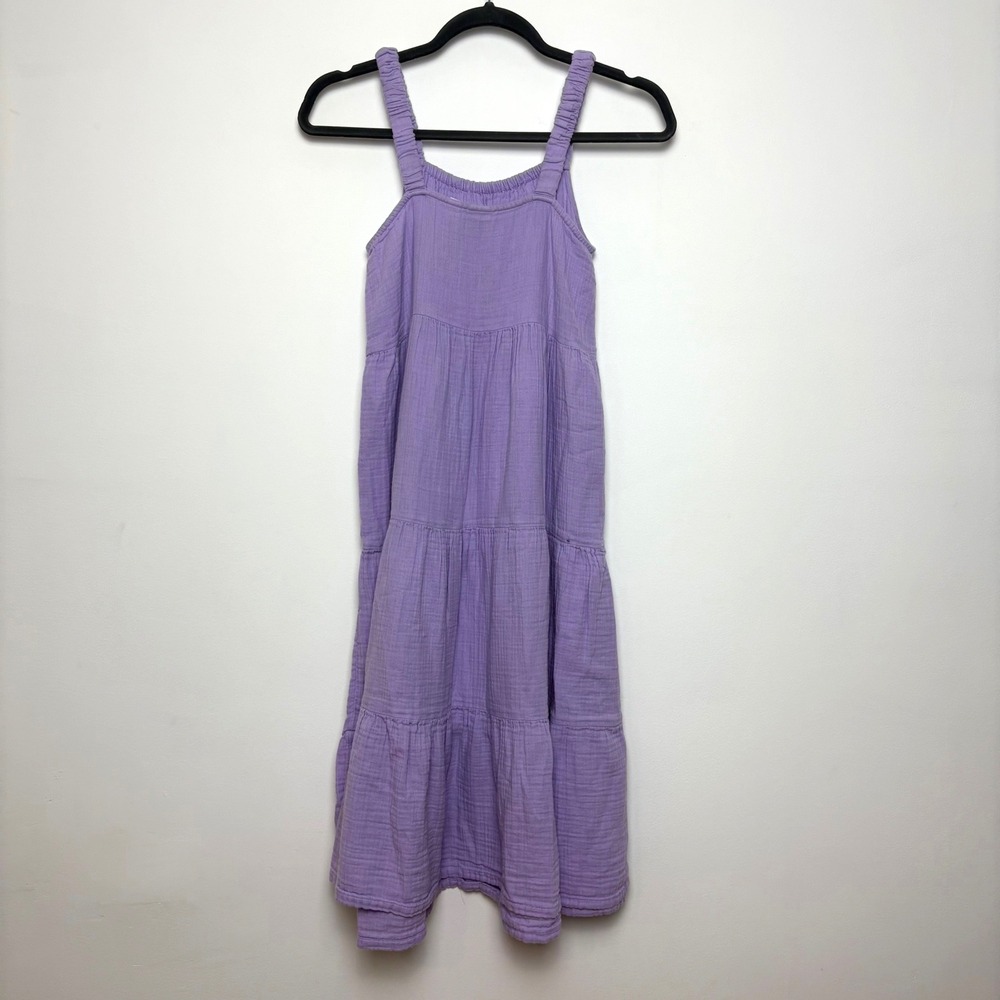 Gap Kids Girls Purple Cotton Gauze Tiered Maxi Dress XL 12-13 Vacation Pastel
